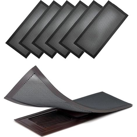 Set of 6 floor vent covers – 10.2 x 25.4 cm – Washable mesh covers for HVAC floor vents (1/5)