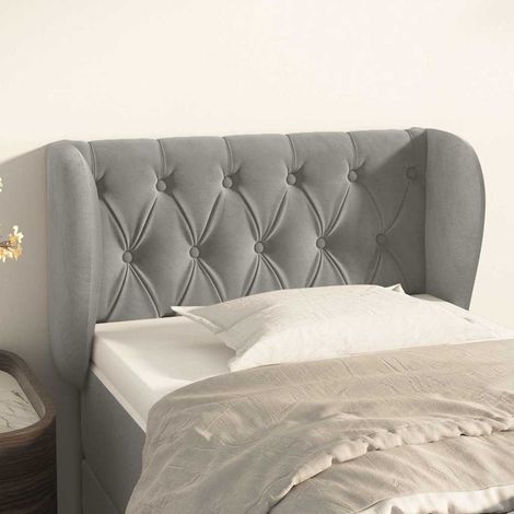 vidaXL Cabecero de terciopelo gris claro 83x23x78/88 cm (1/5)