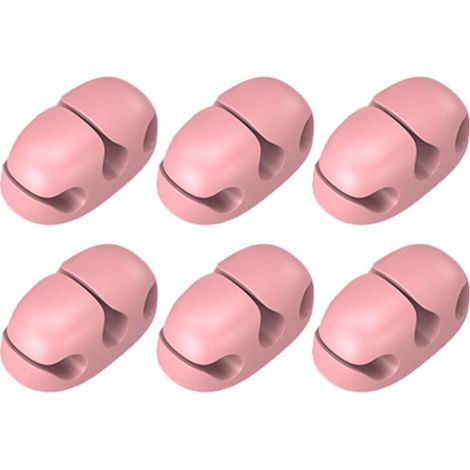 Organisateur de Câbles en Silicone 6pcs, Design Compact et Gain de Place, Clips de Rangement pour Fils, pour Bureau, Voiture ou Mur (1/5)