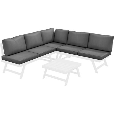 4-Tlg. Gartenmöbel-Set, Balkonmöbel-Set Mit Ecksofa, Doppelsofa, Couchtisch, Gartenlounge-Set Mit Sitzkissen, Grau