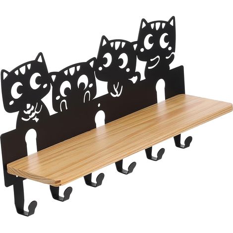 de rangement murale en fer forgé INOOMP en forme de chat (1/5)