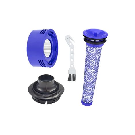 Accesorios compatibles con la aspiradora Dyson V7/V8, que incluyen 1 cubierta trasera del motor, 1 filtro trasero, 1 filtro compatible y 1 cepillo pequeño. (1/4)