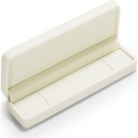 Boîte à bijoux en velours pour collier long, coffret cadeau, coloris beige, 22 × 5,5 × 3 cm (1/5)