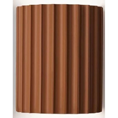 Applique Murale Moderne en Terre Cuite nervurée de Haut en Bas, Cylindre cannelé Marron (1/5)