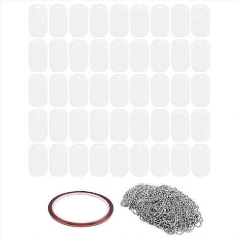 Set mit 45 unbedruckten Hundemarken, Sublimationsgravur, weiße Metall-Halsbandmarken, Personalisierungsaccessoire für Haustiere (1/5)