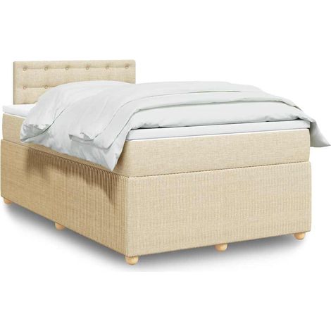 Boxspringbett mit Matratze Creme 120x200 cm Stoff
