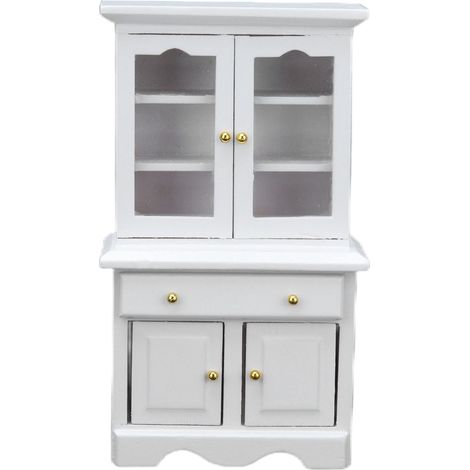 Armoire Miniature 1:12 pour Maison de Poupée en Bois Blanc Décoratif Accessoire Meuble (1/5)