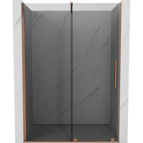 Mexen Velar porta doccia scorrevole 130 cm, grafite, rame spazzolato - 871-130-000-41-65 (1/5)