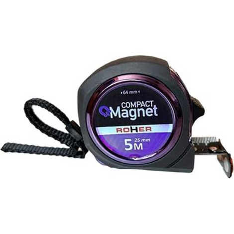 Flexómetro 5 Mts Profesional Black Compact Magnet - Roher