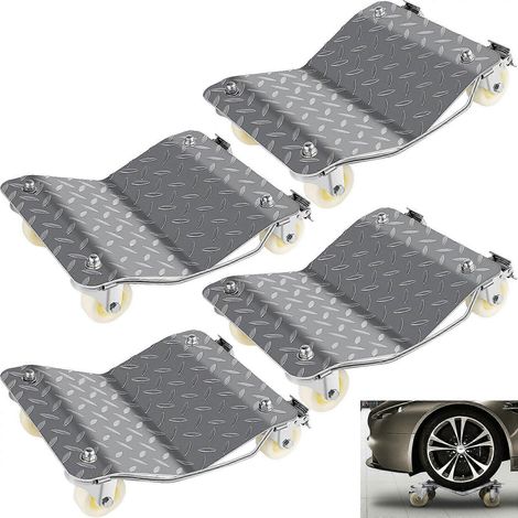 chariots de positionnement à 4 roues pour voiture et fourgonnette, supportant jusqu'à 450 kg chacun. (1/5)