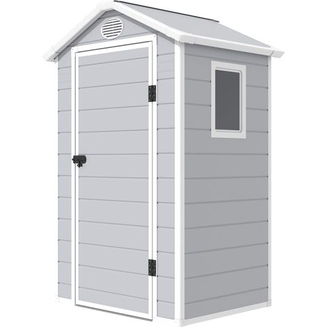 Casetta Box da Giardino in Plastica 134x104x204 cm Grigio (1/3)