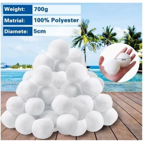 Poolfilterkugeln – 700 g – Ersetzt 25 kg Sand – Weiß