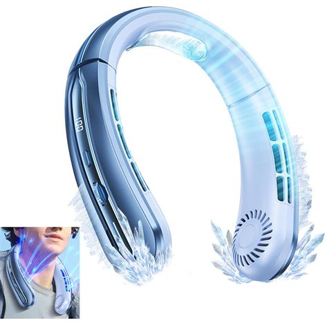Ventilateur de cou portable rechargeable par USB refroidissement mains libres pour la maison le bureau les voyages et activités plein air (1/4)