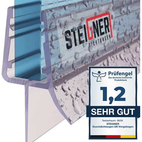 Steigner – Joint d'étanchéité PVC pour douche en verre 100cm – Compatible vitre 3,5/4/5mm – Installation sans colle – Protection contre les flaques d'eau