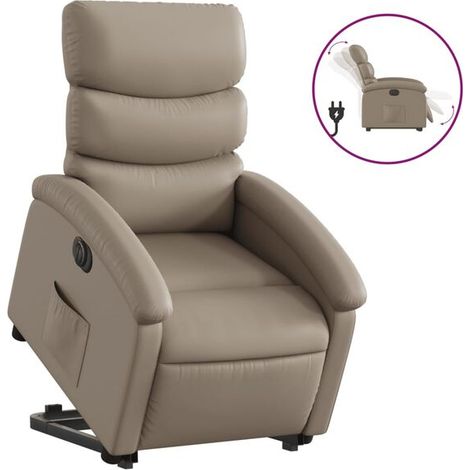 Fauteuil inclinable électrique en similicuir couleur cappuccino (1/5)