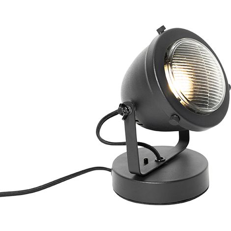 QAZQA Lampada da tavolo emado - Industriale - Acciaio,Vetro - Nero - Tondo Max. 1 x Watt