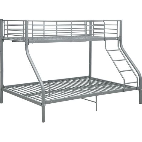 Maison Exclusive - Letto a Castello Grigio in Metallo 140x200 cm/90x200 cm
