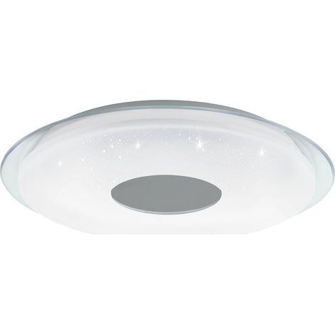 EGLO - Totari-Z ceiling lamp chrome and white with crystal effect Ø56 - TW - Zigbee, Bluetooth