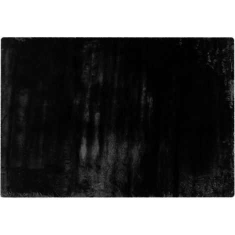Joy - tapis rectangulaire - fausse fourrure - noir (1/5)
