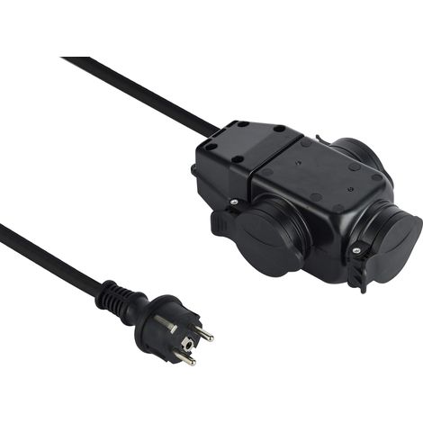 Rallonge Triplite Multiprise 3 prises avec capuchon 1m Câble H07Rn-F 3G1.5mm²