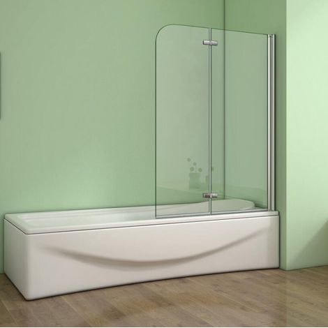 120x140cm Badewannenfaltwand Badewannenaufsatz Duschwand Duschabtrennung Dusche Faltwand 6mm Nano Glas (1/5)