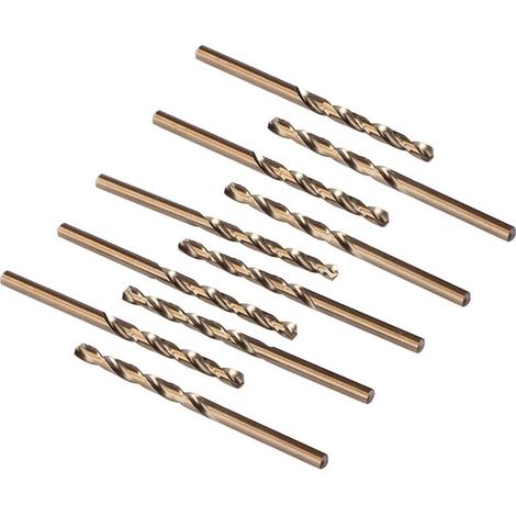 Jeu de forets au Cobalt M35 HSS, foret hélicoïdal en acier, diamètre de foret 0.8mm, 10 pièces