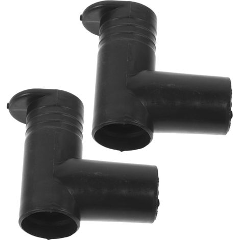 Plafonnier Cristal Connecteur Angle Droit - 2 Pièces - Plastique Noir - pour Portant Vêtements - Diamètre 22mm (1/5)