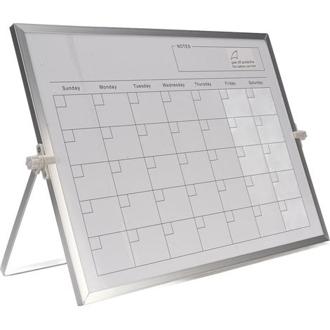 Calendrier Effaçable Sec 30x40cm Double Face Magnétique Tableau Blanc sur Pied Planning Mensuel Hebdomadaire (1/5)