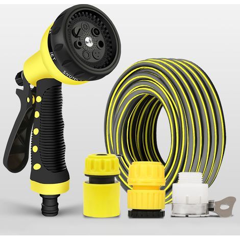 20 m langer, flexibler Gartenschlauch, Gartenschlauch mit Multifunktions-Sprühdüse, Gartenschlauch-Set (1/5)