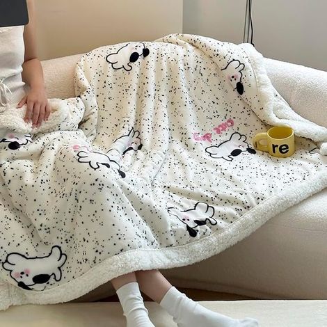 Couverture - Motif Puppy (100 x 150 cm) - Couverture Extra Douce pour la Maison - Couverture - Texture Double Face - Convient pour les Canapés et les (1/4)