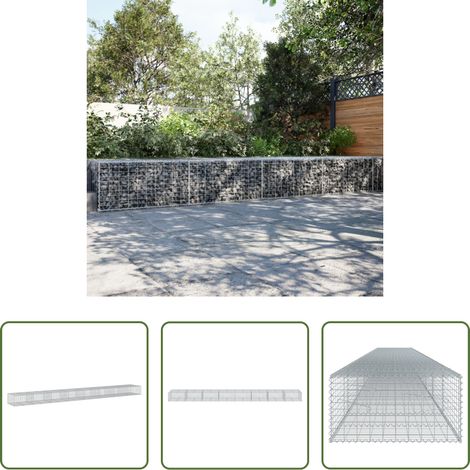 Aménagement extérieur -  Panier gabion avec couvercle 800x100x50 cm fer galvanisé (1/5)