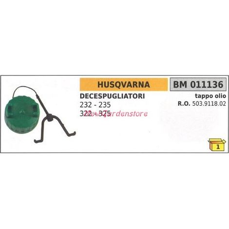 Tapón de llenado de aceite HUSQVARNA desbrozadora 232 235 322 325 011136