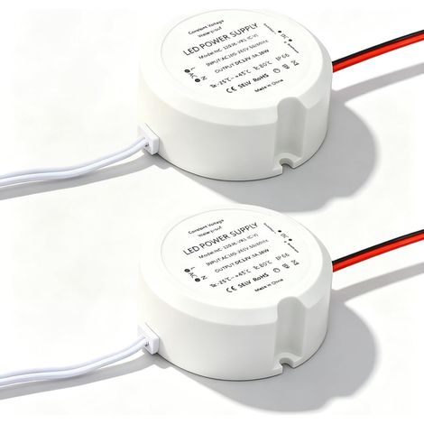 Lot de 2 transformateurs LED 12 V 36 W 3 A : mini bloc d'alimentation 12 V, transformateur 230 V vers 12 V, petit transformateur étanche IP67, transformateur de tension constante 230 V vers 12 V, bloc (1/5)