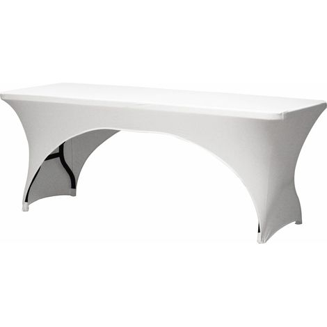 Perel Housse de table, nappe pour table de jardin, nappe elastique table rectangulaire, arquée, nappe table jardin, couverture spandex lavable, blanc, 180 x 75 x 74 cm (1/8)