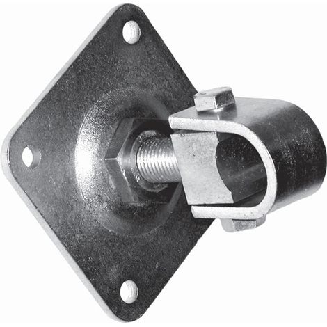 Deco Fer Forge – Gond de porte à visser avec écrou réglable – Acier zingué – Filetage M22 – Pour axe 35mm – Platine 90mm – Réglage horizontal
