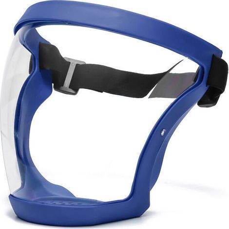 Masque complet 1 pièce - bleu, avec cadre, antibuée, anti-poussière, masque complet ultra-clair, hygiénique anti-gouttes, lunettes de protection,de (1/4)