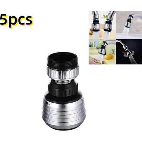Lot de 5 - Aérateur de robinet rotatif à 360° - Filtre à pression pour robinet - Accessoires de cuisine