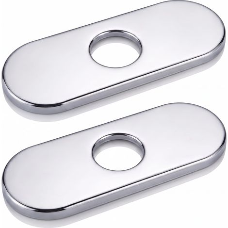 Plaque de Robinet Ovale Inox 304 Rosace 35mm Cache Trou Evier 2 Pièces (1/5)