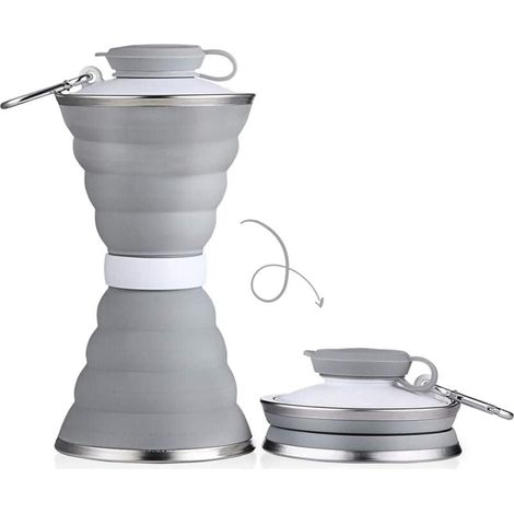 Boîteille d'eau pliable en siliCône (gris)-Fei Yu