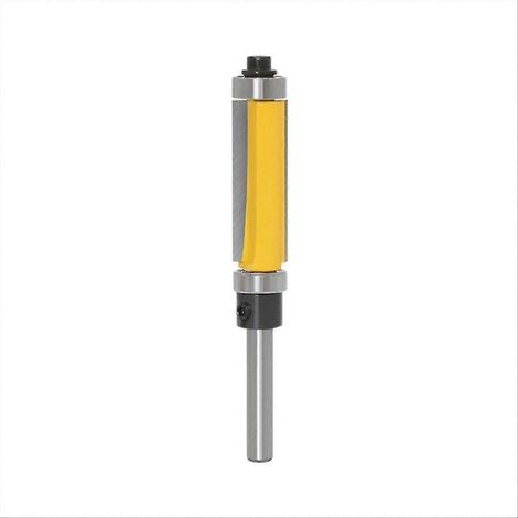 Fraise à affleurer à queue de 6 mm (1/2 pouce) compatible avec les gabarits en bois, type B (1/5)