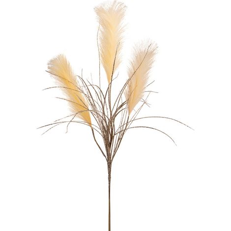 Ramo decorativo natalizio con piume per composizioni floreali color Champagne da 78 cm (1/2)