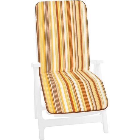 Housse de Siège de Transat Douces Fauteuil de Chaise Pliante Rayé - Jaune (1/5)
