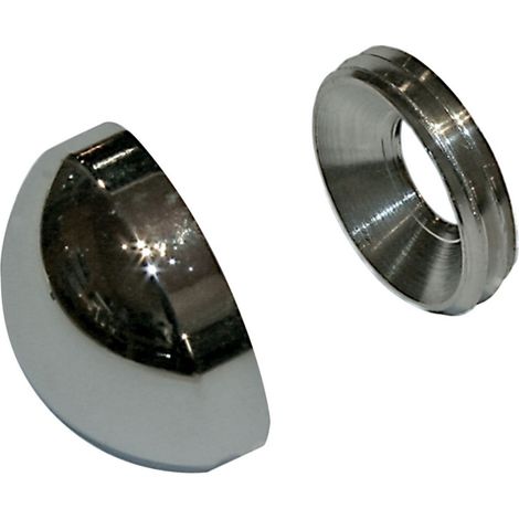 Cache vis sphérique diamètre 15mm laiton chromé 10 pièces - GUITEL - 9018D15S03E10 (1/2)