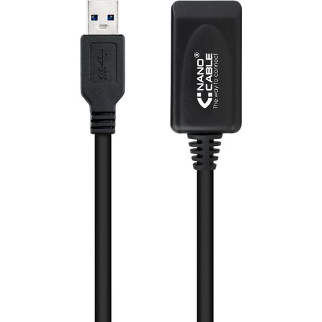 Cable Alargador con Amplificador HDMI Nanocable 10.01.0311/ HDMI Macho - HDMI Hembra/ 5m/ Negro