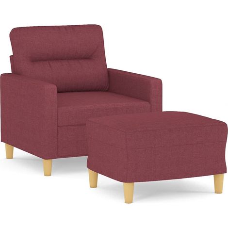 Maison Exclusive - Sessel mit Hocker Weinrot 60 cm Stoff