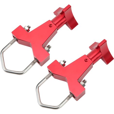 Support cric remorquage aluminium billes 6061 anodisé rouge pour Jeep Polaris Rzr tout-terrain tube carré rond 2,54 à 6,35 cm lot 2 + vis écrous rondelles (1/5)