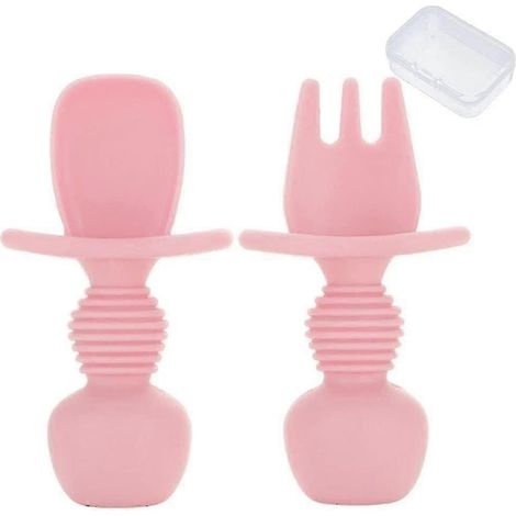 Cuillère-fourchette en silicone, ensemble de couverts pour bébé, couverts pour bébé (1/5)