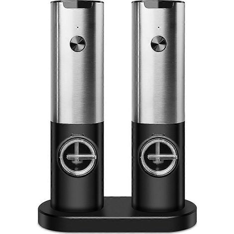 Ensemble moulin à sel et poivre électrique rechargeable, mouture réglable, chargement USB (1/5)