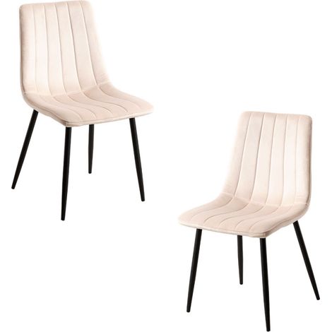 Packs Sillas Comedor - Pack 2 Sillas Liny Terciopelo - Beige (1/5)