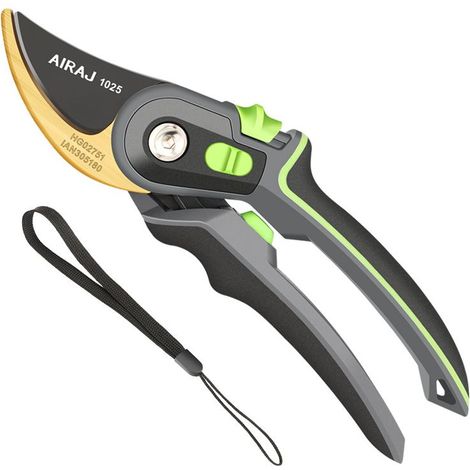 AIDUCHO Sécateur de Jardin, Ciseaux de Jardinage, Sécateur à lame franche pour bois frais jusqu'à 28 mm de diamètre, tête de coupe inclinée (1/5)